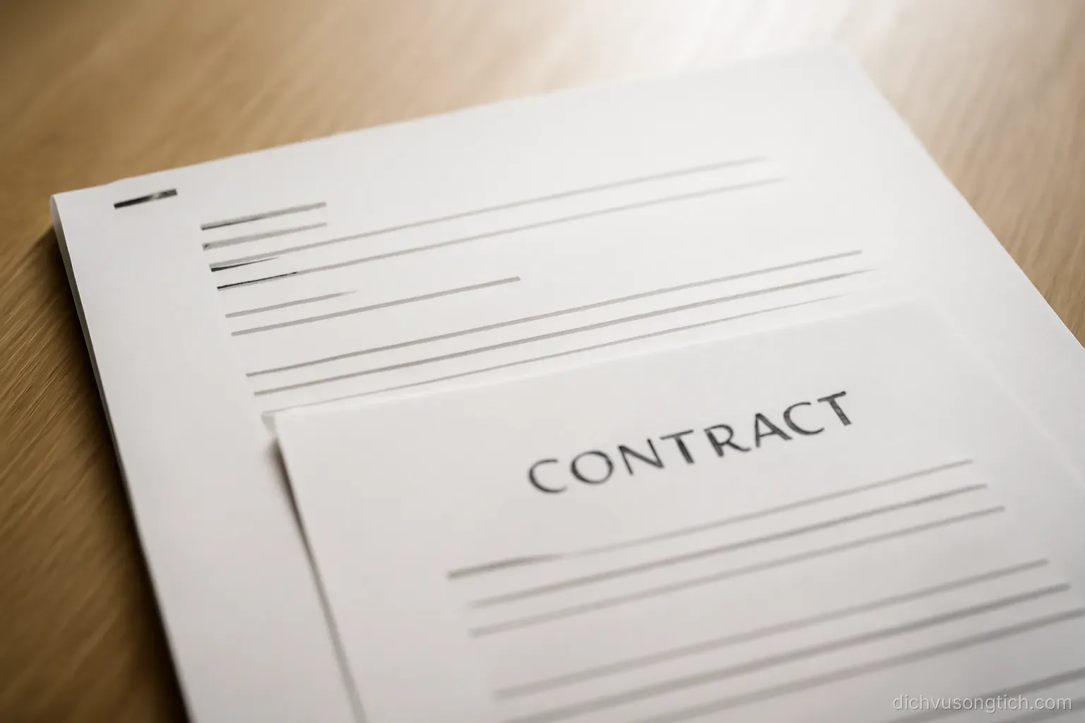 a printed email thread stapled to a contract, the staple visible in the top left corner of the stack